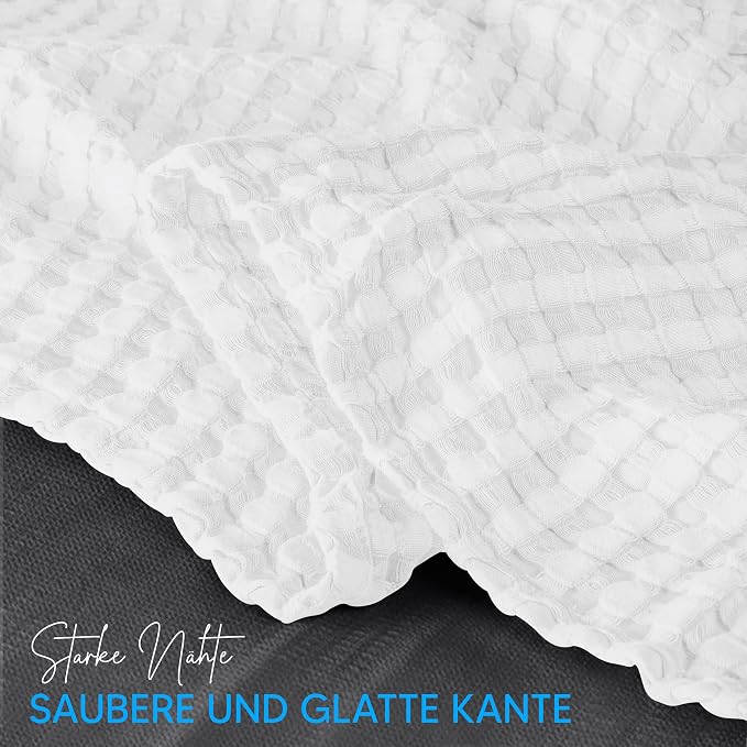 Utopia Bedding White 100% Cotton Waffle Blanket 300 GSM Soft Lightweight - Image 5