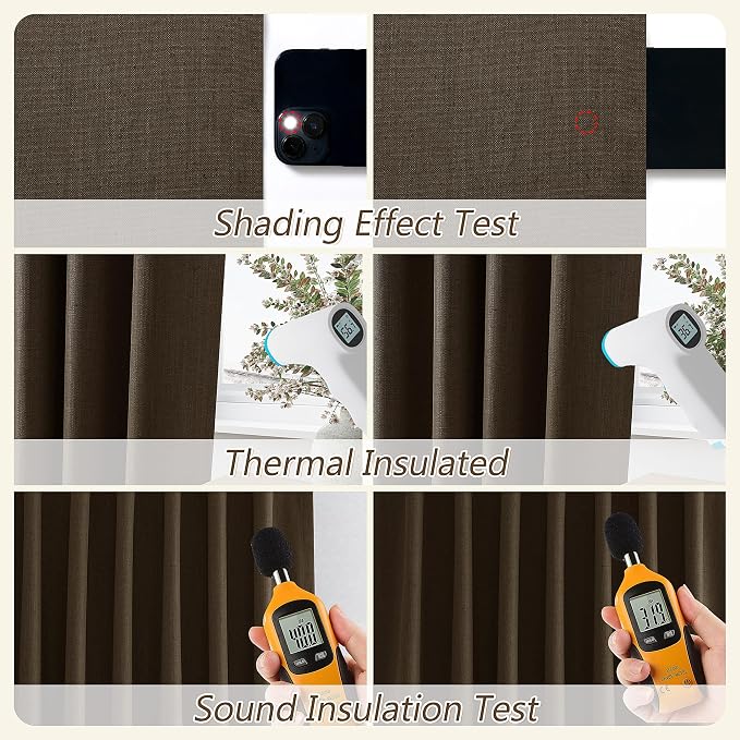 Guken 100% Blackout Curtains 90 Inch Length 2 Panels Set - Image 5