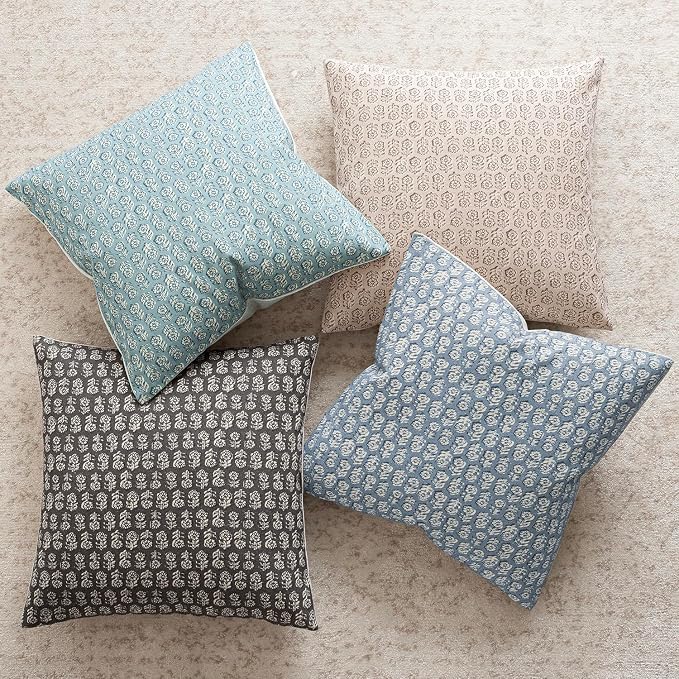 Foindtower Set of 2 Decorative Vintage Floral Print Throw Pillow Covers Neutral - Image 5
