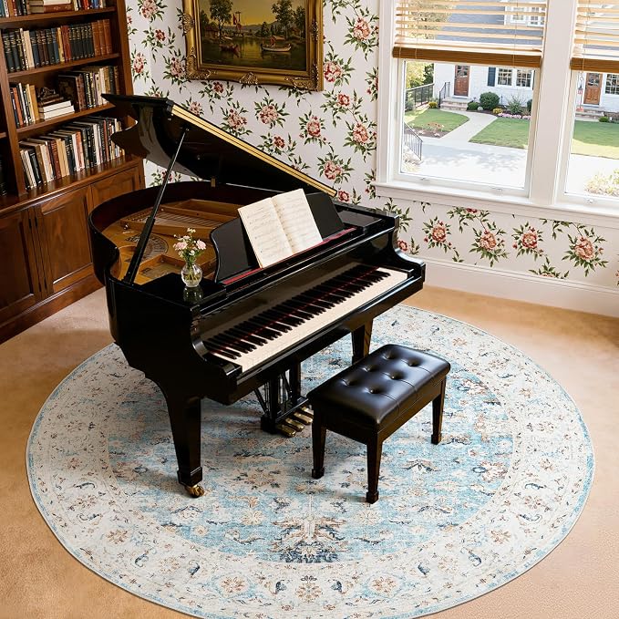 jinchan Round Rug 8ft Area Rug - Image 2