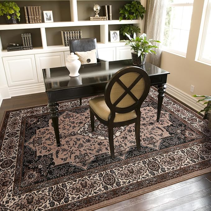 Area Rug for Living Room, 5x7Ft Machine Washable Vintage Brown Rugs for Bedroom - Image 3