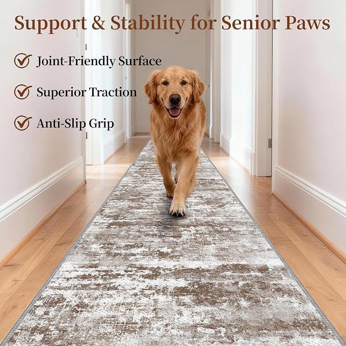 Runners for Hallways Ultra Non-Slip 2x10 Long Runner Rugs Washable Abstract - Image 2