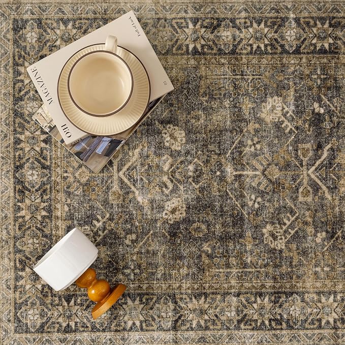 PureCozy 5x7 Brown Black Area Rug - Image 5