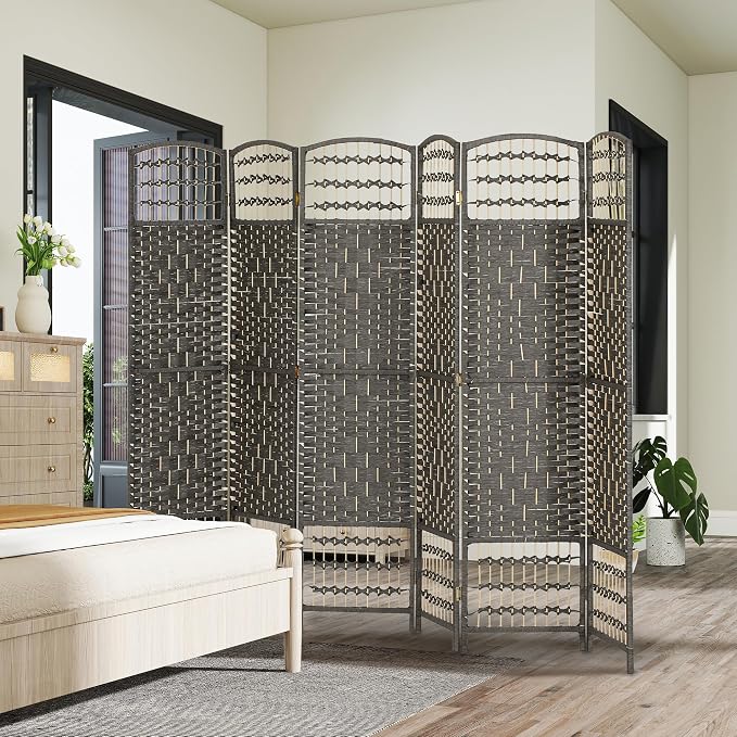 HOMCOM 6 Panel Room Divider, Folding Privacy Screen, 5.6' Room Separator - Image 8