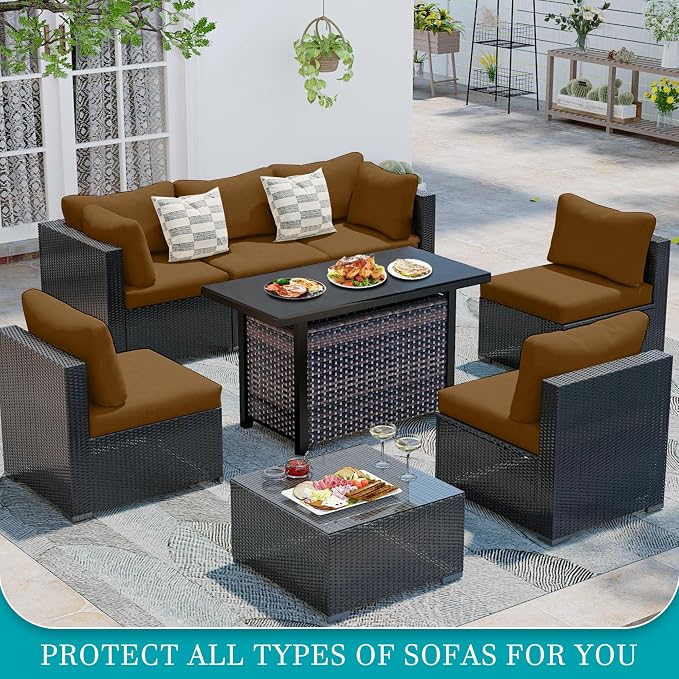 12Pcs Stretch Patio Cushion Covers, Outdoor Couch Covers Replacement, Outdoor - Image 4