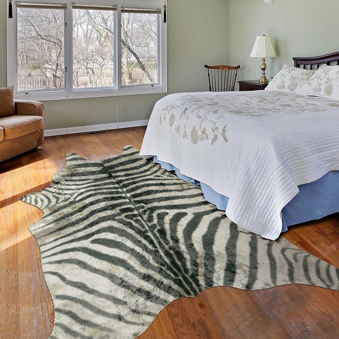 Zebra Print Rug, Zebra Hide Rug 5.2x6.2 Feet - Image 6