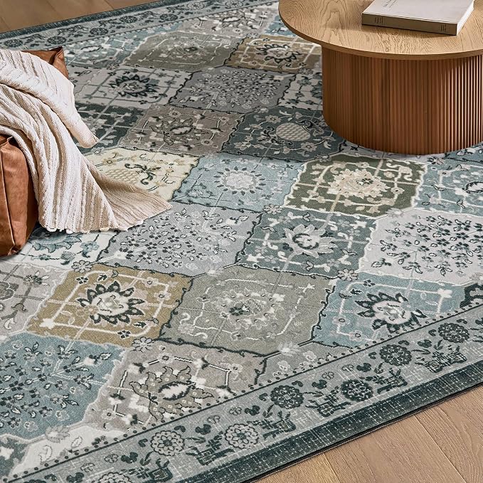 Phantoscope Washable Area Rug 4'x6' Non-Slip, Vintage Boho Rugs - Image 6