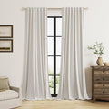 Guken Light Beige 100% Blackout Curtains 112 Inch Length 2 Panels Set Neutral by Guken