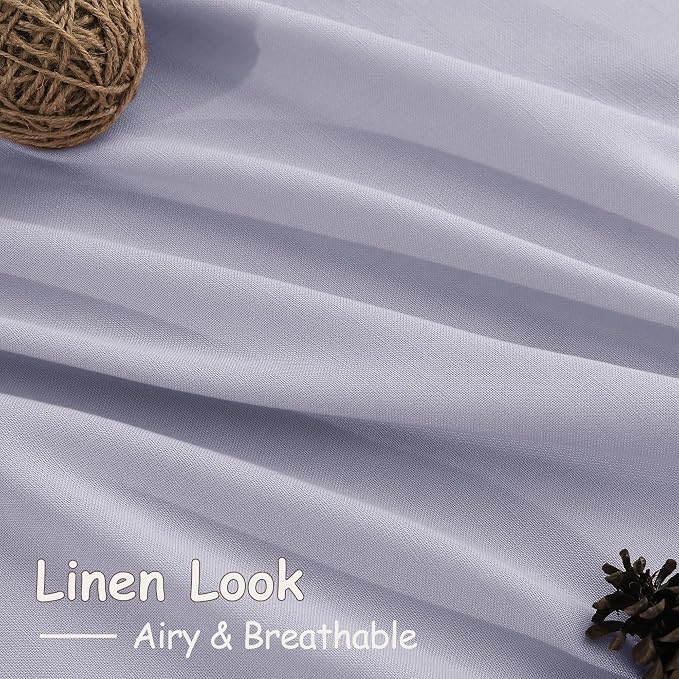 Nanspring Lavender Purple Linen Curtains 90 Inches Long - Image 4