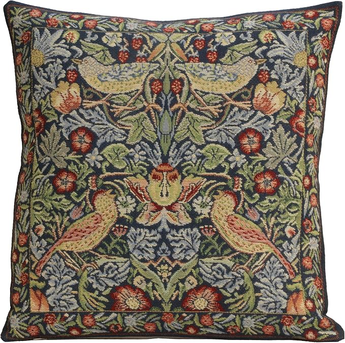 Charlotte Home Furnishings Throw Pillow Covers 16x16 in Blue Strawberry by CCharlotteHomeFurnishings