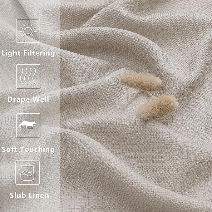 Gwine Valance Curtain, Light Filtering Faux Linen Textured Valance Kitchen - Image 3
