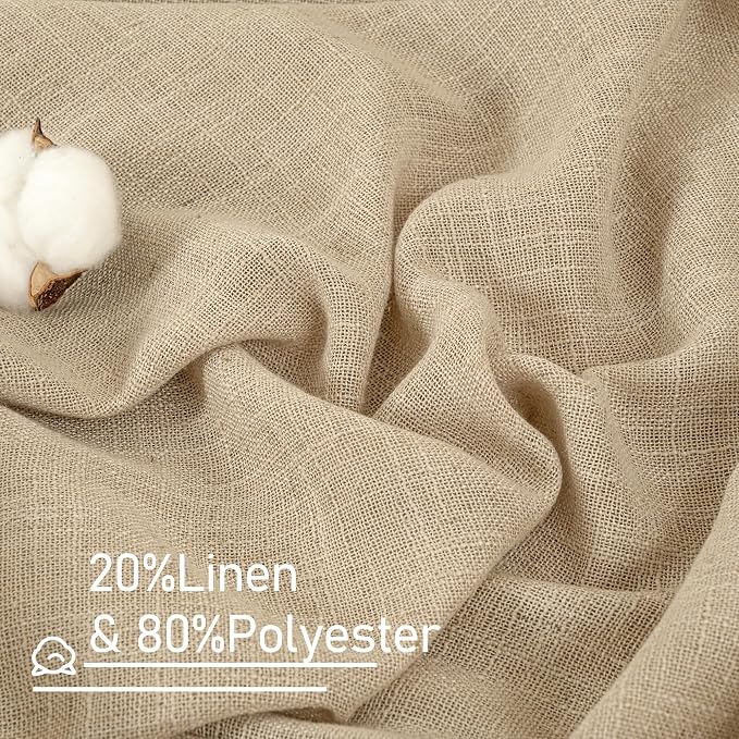 LAMIT Brown Linen Curtains 72 inches Long - Image 2