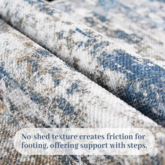 Abstract Washable Runner Rug 2x6, Hallway Rug Non-Slip, Woven Non-Shedding Thin - Image 5