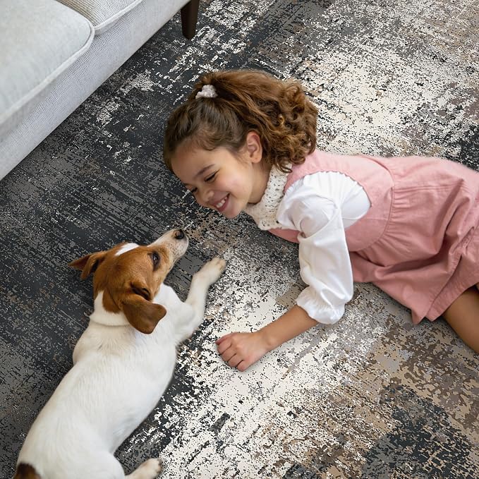GENIMO Washable Area Rugs for Living Room, 8x10 Vintage Non Slip Rugs, Low Pile - Image 9