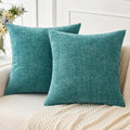 MIULEE Pack of 2 Couch Throw Pillow Covers 26x26 Inch Soft Teal Chenille Pillow by MIULEE