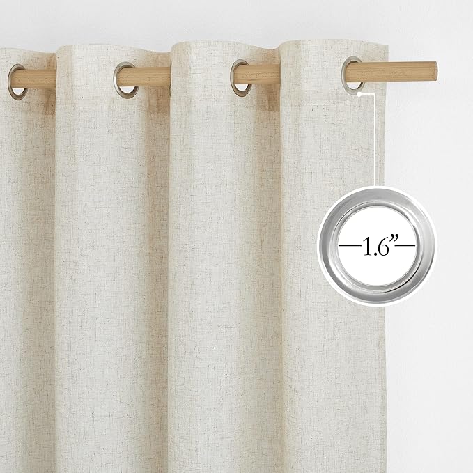 NICETOWN Natural Linen 102 inch Curtains - Image 2
