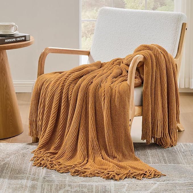 inhand Brown Throw Blanket for Couch Bed, Fall Home Decorative Soft Chunky - Image 4