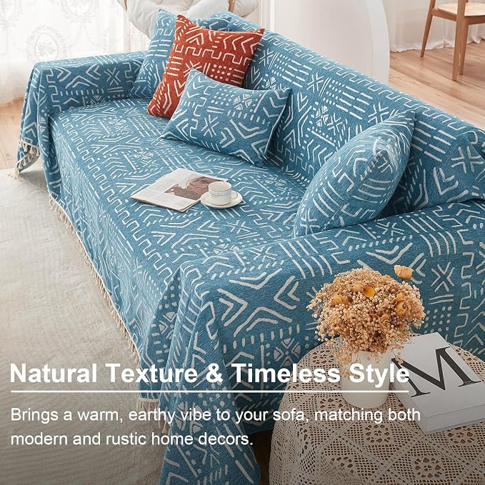 VClife Boho Couch Cover for 3 Cushion Couch Sofa Durable Soft Chenille Sofa - Image 6