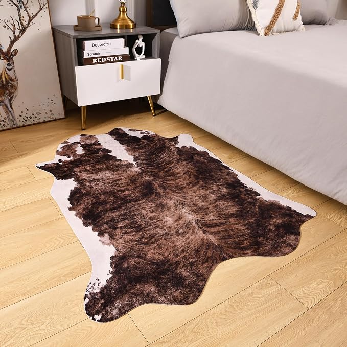 Easycozy Faux Cowhide Large Cow Print 3 x 4 Feet Thickened Elastic Rug - Image 5