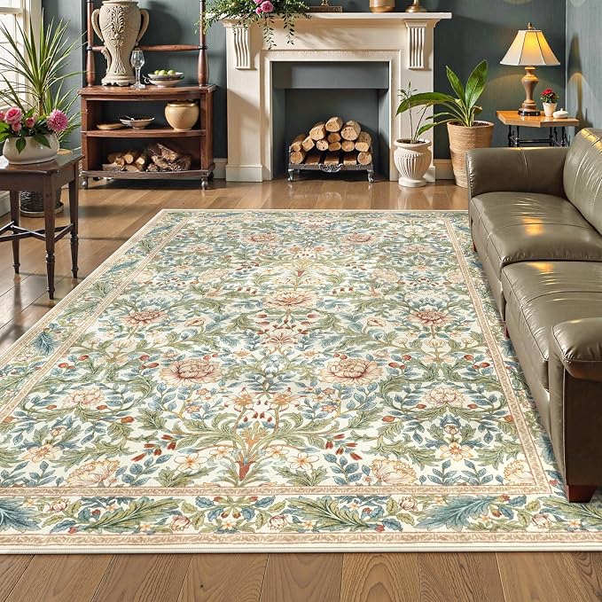 LIVEBOX Beige 5x7 Area Rugs, Machine Washable Rugs - Image 2