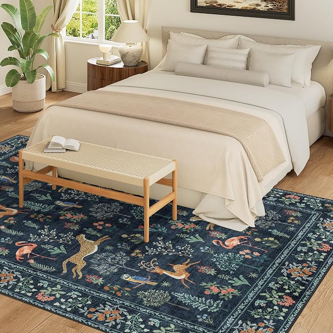 DUKINO 5x7 Rug, Washable Animal Living Room Rug - Image 3