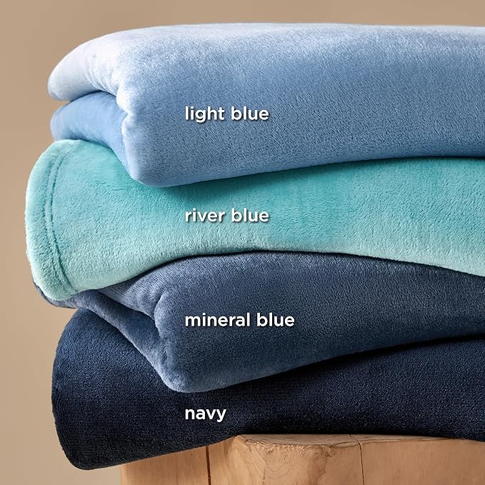 Bedsure GentleSoft Fleece Blanket California King Mineral Blue - Image 5