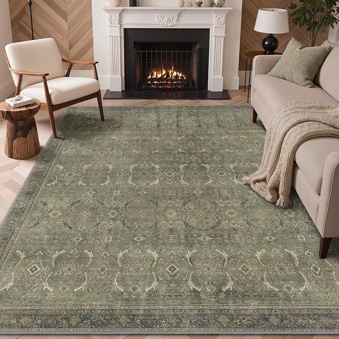 GENIMO 8x10 Area Rugs for Living Room, Machine Washable Non Slip Vintage Rugs - Image 2