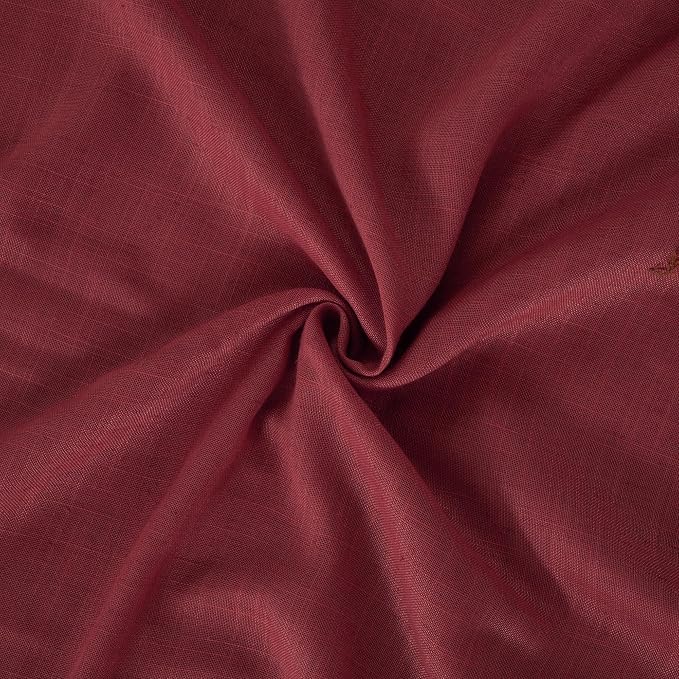 BGment Burgundy Linen Curtains 84 Inch Length - Image 9