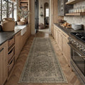 PureCozy Hallway Runner Rug 2x8 Washable Brown Vintage Distressed Long Runner by PureCozy