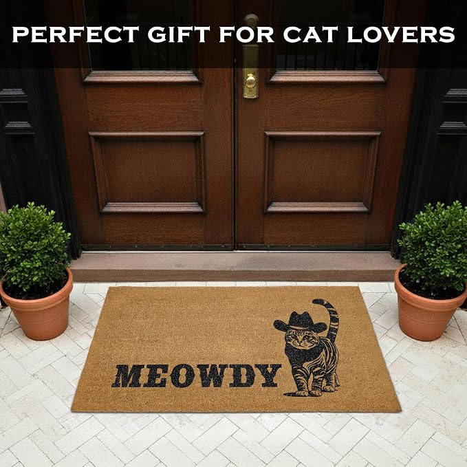 MAINEVENT Meowdy Long Door Mat 48x24 Inch, Oversized Cat Welcome Mat - Image 2