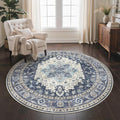 GENIMO 5FT Round Area Rugs for Living Room, Circle Rugs Machine Washable Low by GENIMO