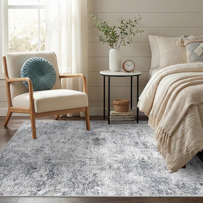 4x5 Area Rug: Washable Low Pile Carpet by Puino