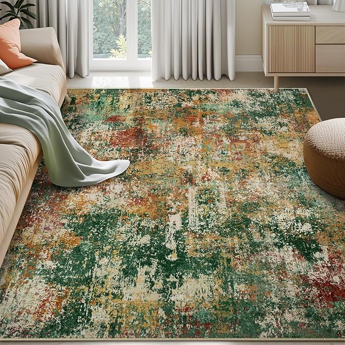 Washable Area Rugs 5'x8' Non-Slip Modern Abstract Soft - Image 2