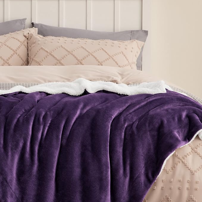 Bedsure GentleSoft Sherpa Fleece Blankets King Size - Image 4