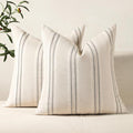 Hckot Hand Made Throw Pillow Covers 16x16 Set of 2 Striped Pillow Covers by Hckot
