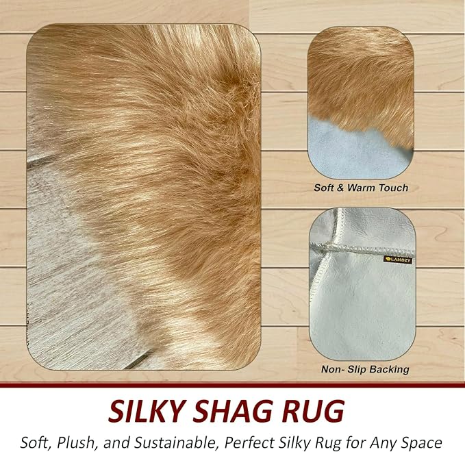 Free Shape Luxury Soft Fluffy Shag Area Rug Single and a Half 2'x4', 60x120cm - Image 3