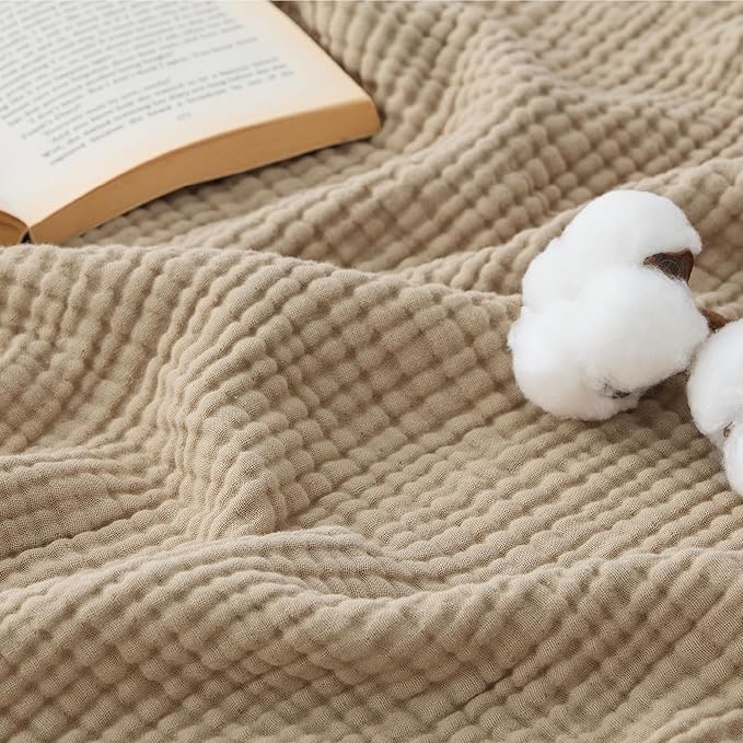 Bedsure 100% Cotton Muslin Blanket Queen Size by BEDSURE