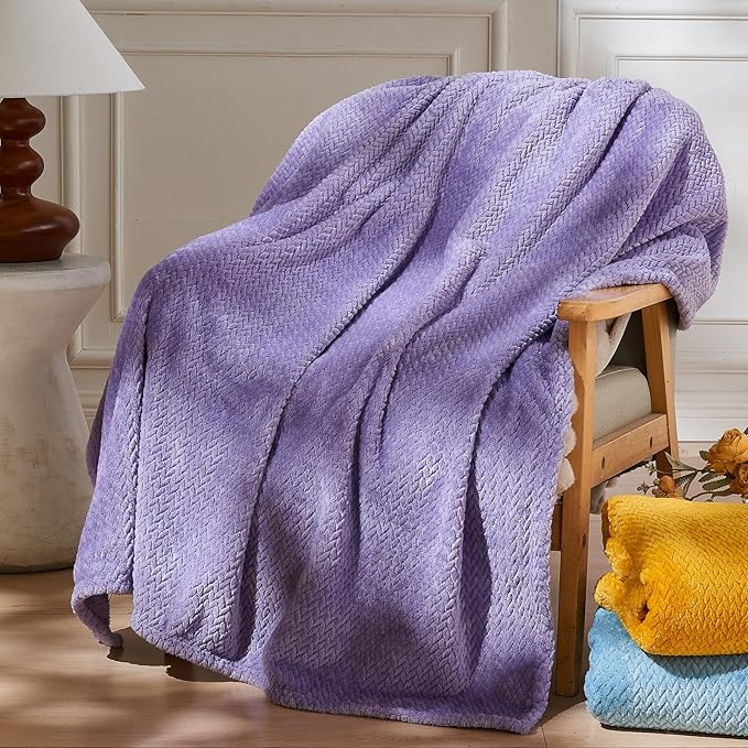 NEWCOSPLAY Super Soft Queen Blanket Lavender Premium Silky Flannel Fleece - Image 2