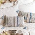 BlissBlush Decorative Lumbar Throw Pillow Covers 12x20 Combo Set of 2 by BlissBlush