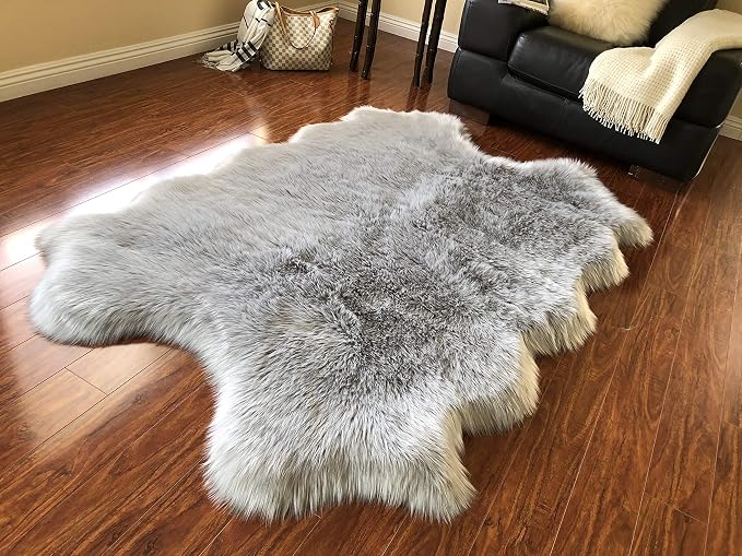 Free Shape Luxury Soft Fluffy Shag Area Rug Single Quarto 4 Pelts 4'x6' - Image 5