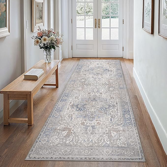 GENIMO 2x5 Runner Rugs for Hallway, Machine Washable Non Slip Vintage Retro Rugs - Image 2