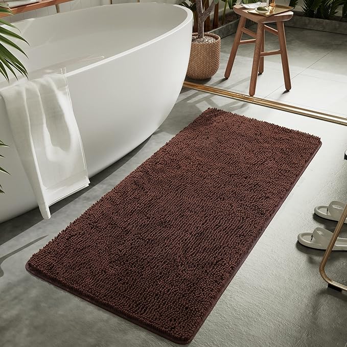 LOCHAS Luxury Bathroom Rug Shaggy Bath Mat 24 x 60 Inch, Washable Non Slip Bath - Image 6