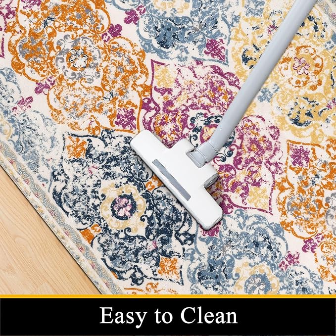 Vaukki Living Room Rug, Vintage Shaggy Soft Laundry Rug, Non Slip Kitchen Area - Image 7