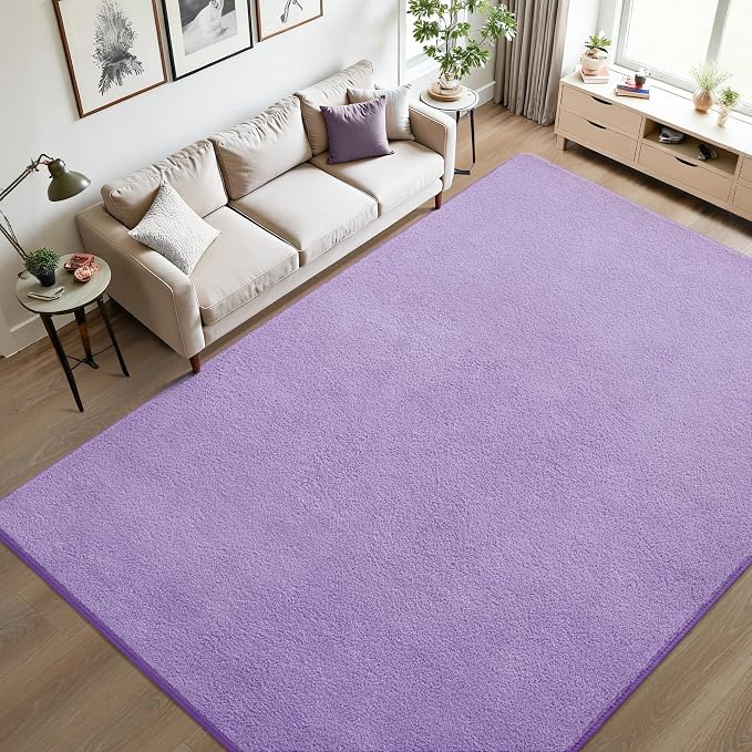 Keeko 5x7 Purple Area Rugs for Bedroom, Soft Modern Living Room Rug Indoor Non - Image 9