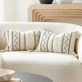 BlissBlush Decorative Lumbar Throw Pillow Covers 12x20 Combo Set of 2 by BlissBlush