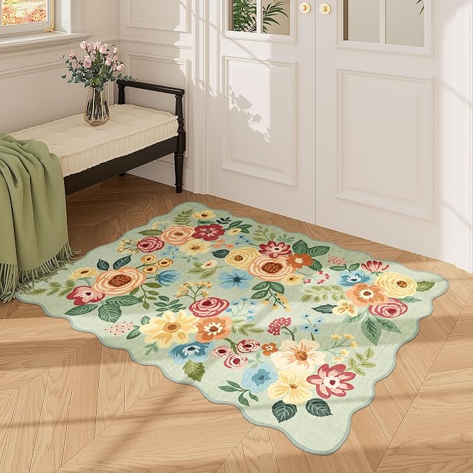 DUKINO 2x3 Entryway Rug, Floral Washable Indoor Door Mat - Image 7