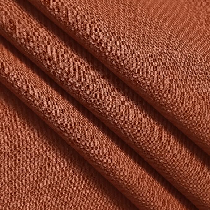 Terracotta Linen Blend Drapes 84 Inch Length 2 Panels Set Back Tab Rod Pocket - Image 5
