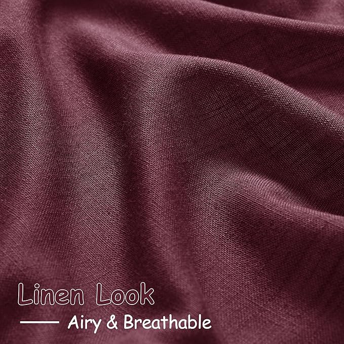 Extra Long Burgundy Linen Curtains 120 Inch - Image 5