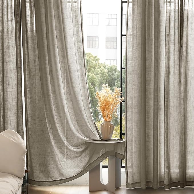 Taupe Linen Curtains 96 inches Long - Image 4