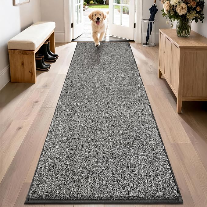 PURRUGS Dirt Trapping Door Mat 24" x 84", Non-Slip Machine Washable Entryway Rug by PURRUGS